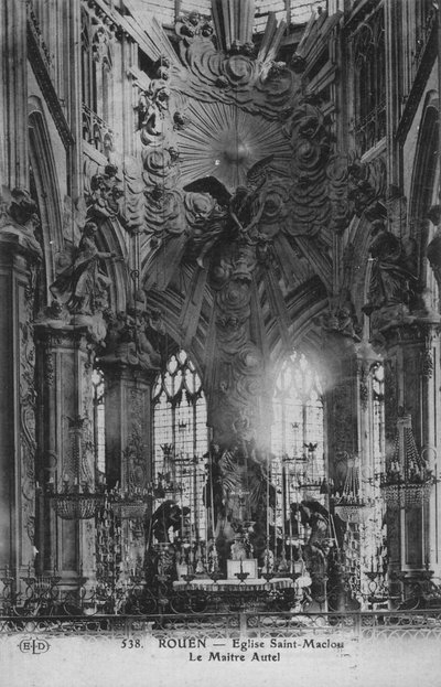 View of the Choir of Saint Maclou Church in Rouen by Jean Pierre Defrance